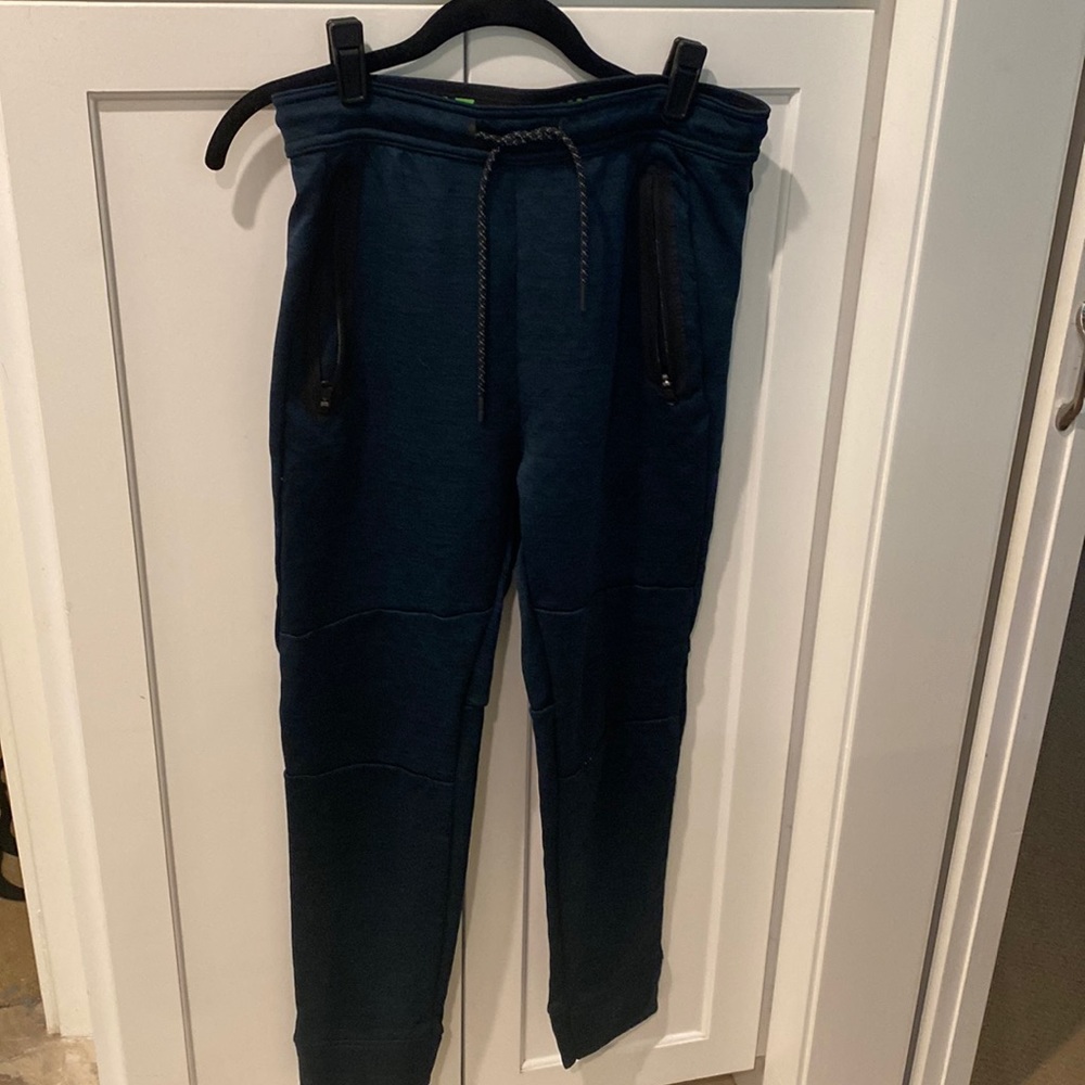 Navy Jogger Pants with Black Accents